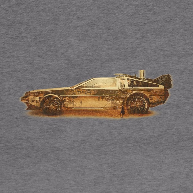 Lost in the Wild Wild West! (Golden Delorean Doubleexposure Art) by badbugs